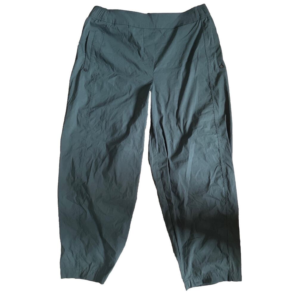 Foil Barrel Ankle Pants Viridian Olive Green Technical Cotton NWT US 10 AU NZ - Picture 2 of 16